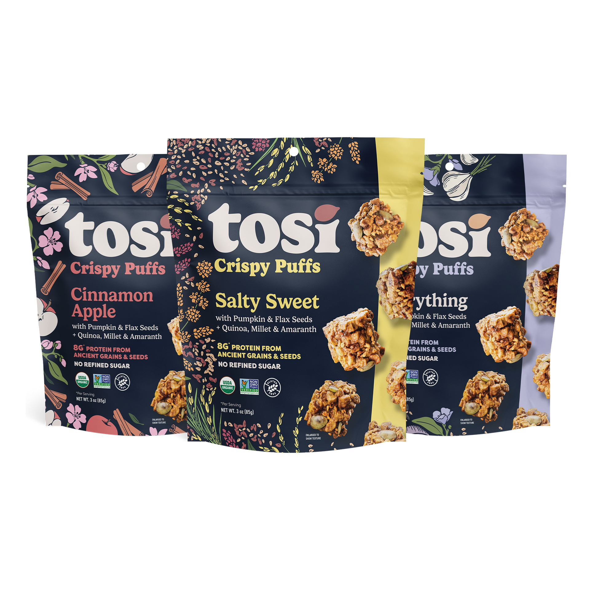 Crispy Puffs (3 pack) - Variety Pack – Tosi