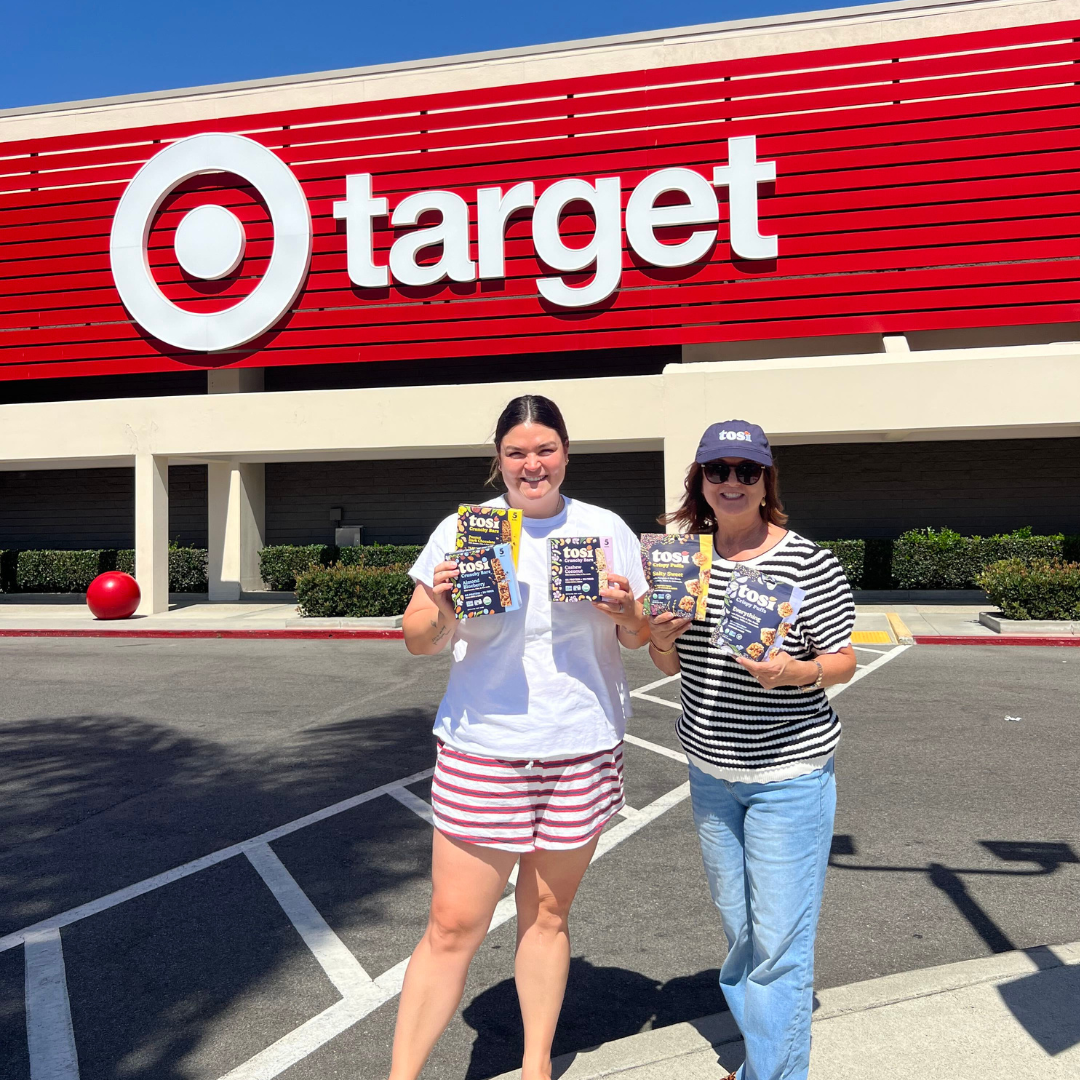Image of Stef & Chels, mom daughter Tosi founders in front of Target
